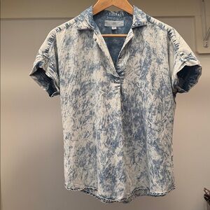 Blue and White Tie-Dye Shirt